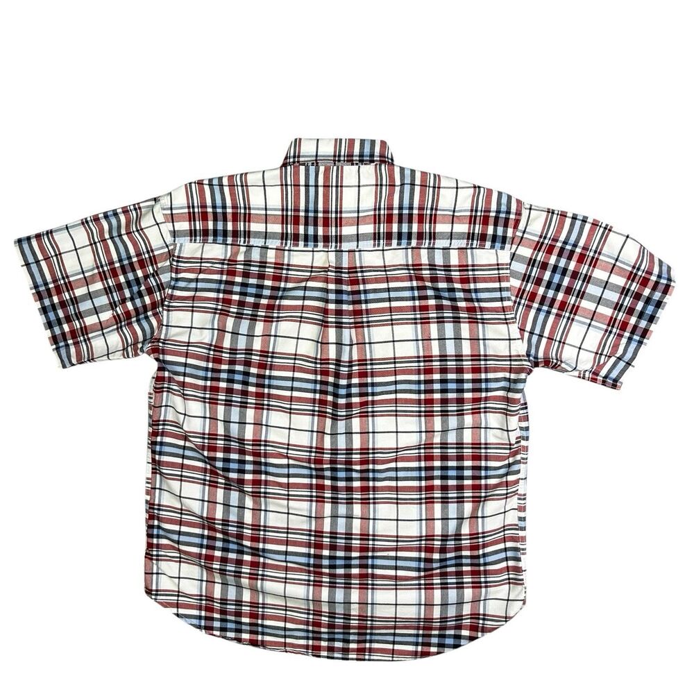 Larro Button Down Short Sleeve Shirt Men's XL Plaid Cotton - Picture 4 of 6
